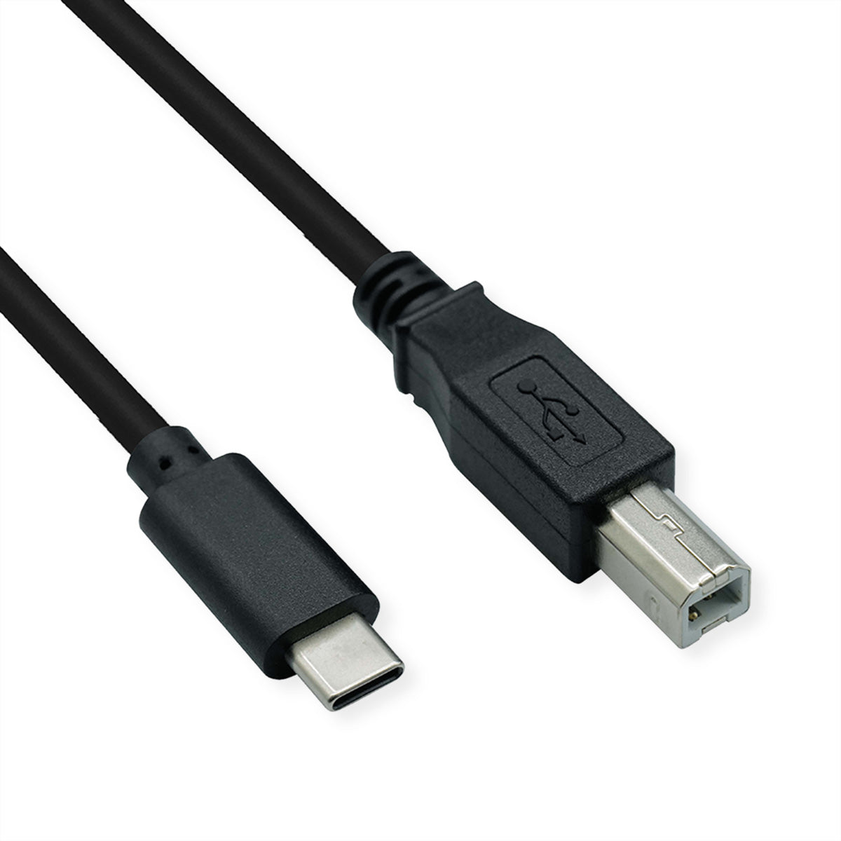 ROLINE USB-Kabel – USB-C auf USB-B – USB 2.0 (480 Mbps) – 3 m – PVC-Mantel – Schwarz