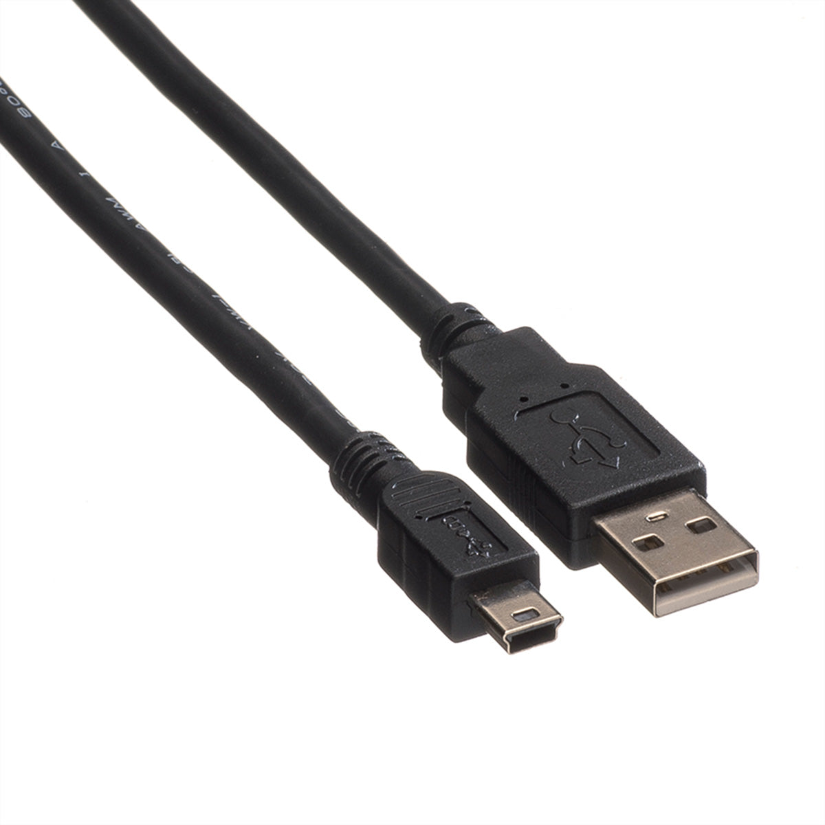 ROLINE USB-A auf Mini-USB-B Kabel – USB 2.0 (480 Mbit/s) – 3 m – Geschirmt – Schwarz