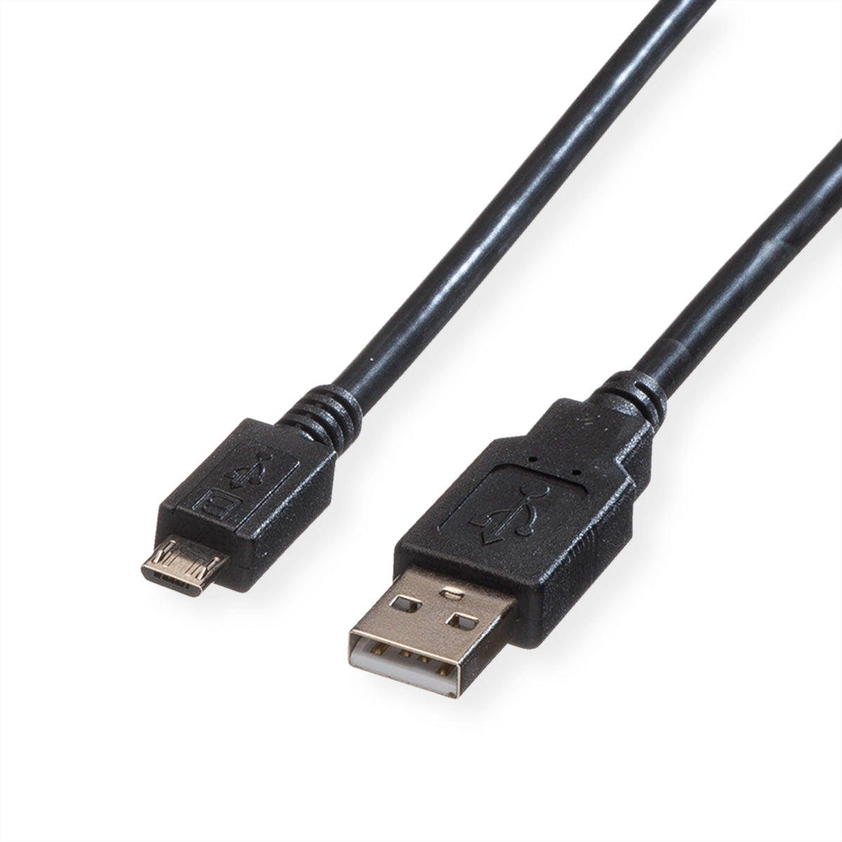 ROLINE USB-Kabel – USB-A auf Micro-USB-B Kabel – USB 2.0 (480 Mbit/s) – 1,8 m – Schwarz