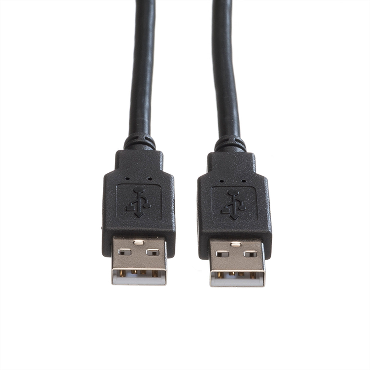 ROLINE USB-Kabel – USB-A auf USB-A – USB 2.0 (480 Mbit/s) – 1,8 m – Geschirmt, vergoldete Kontakte – Schwarz