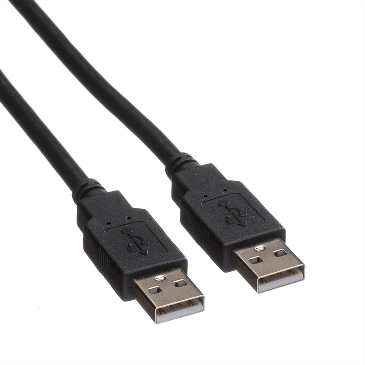 ROLINE USB-Kabel – USB-A auf USB-A – USB 2.0 (480 Mbit/s) – 1,8 m – Geschirmt, vergoldete Kontakte – Schwarz