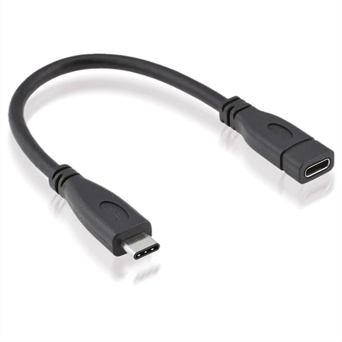 ROLINE USB-C Verlängerungskabel (Stecker auf Buchse) – USB 3.2 Gen 2 (10 Gbit/s) – 0,15 m – PD 100 W