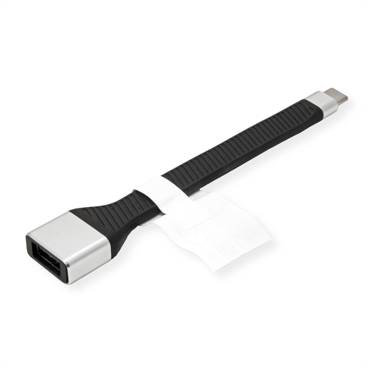 ROLINE USB Adapter USB-C auf USB-A – USB 3.2 Gen 2 (10 Gbit/s) – Silikon, Flachband – Schwarz