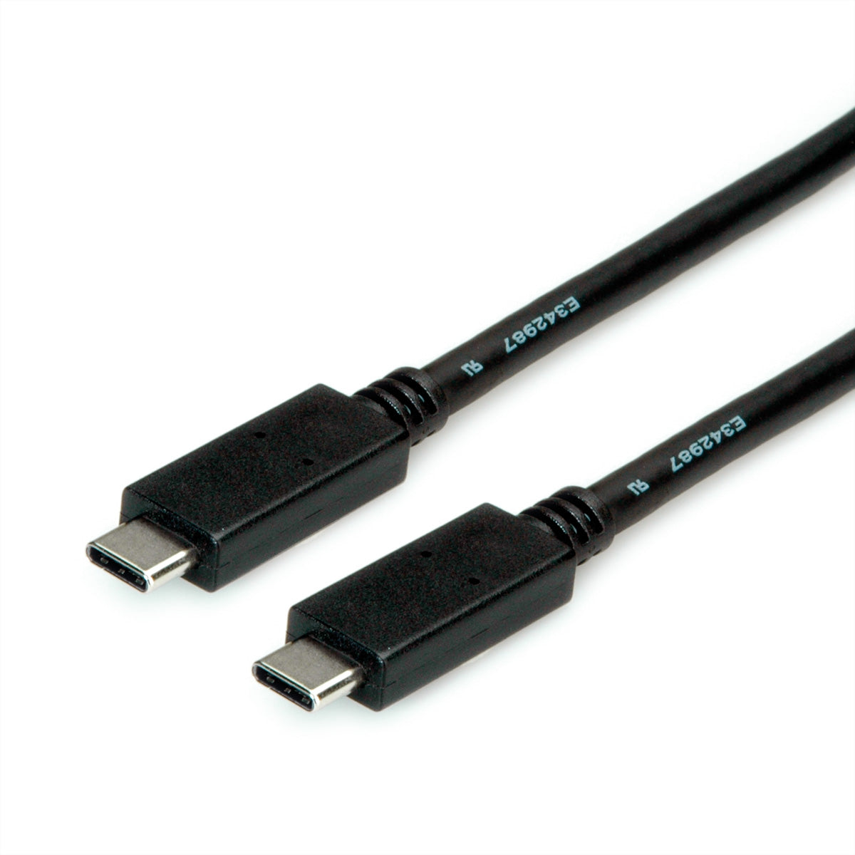 ROLINE USB-C auf USB-C Kabel – USB 3.2 Gen 2 (10 Gbit/s) – 2 m – PD 100 W – E-Marker, vergoldete Kontakte