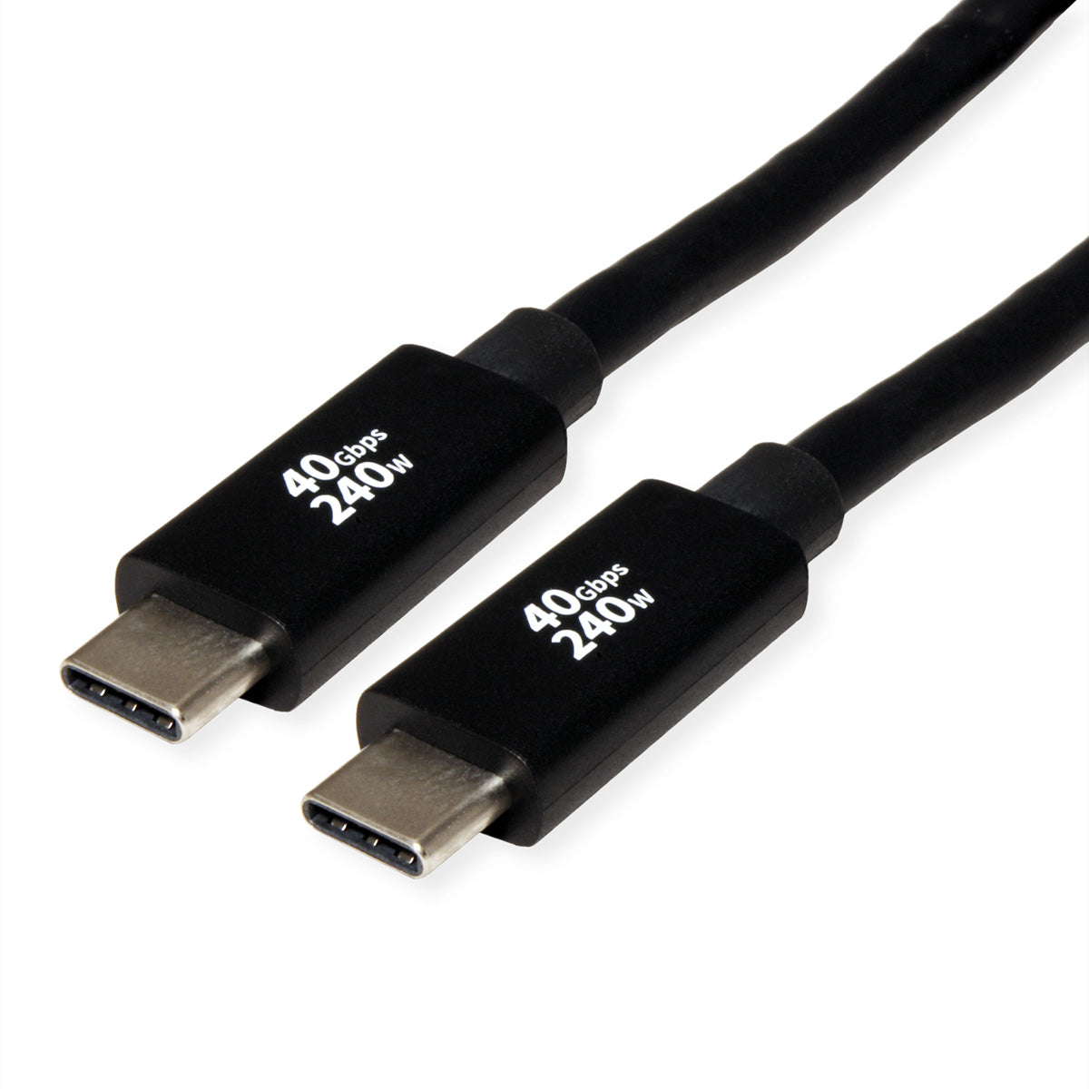 ROLINE USB-C auf USB-C Kabel – USB4 40 Gbit/s – 2 m – PD 240 W – Geschirmt – Schwarz