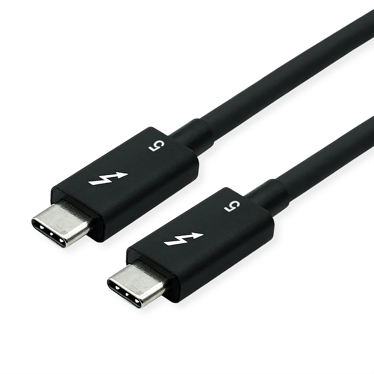 ROLINE Thunderbolt 5 (USB-C) Kabel – 80 Gbit/s – 0,5 m – PD 240 W – 8K/60, Passiv, Geschirmt – Schwarz