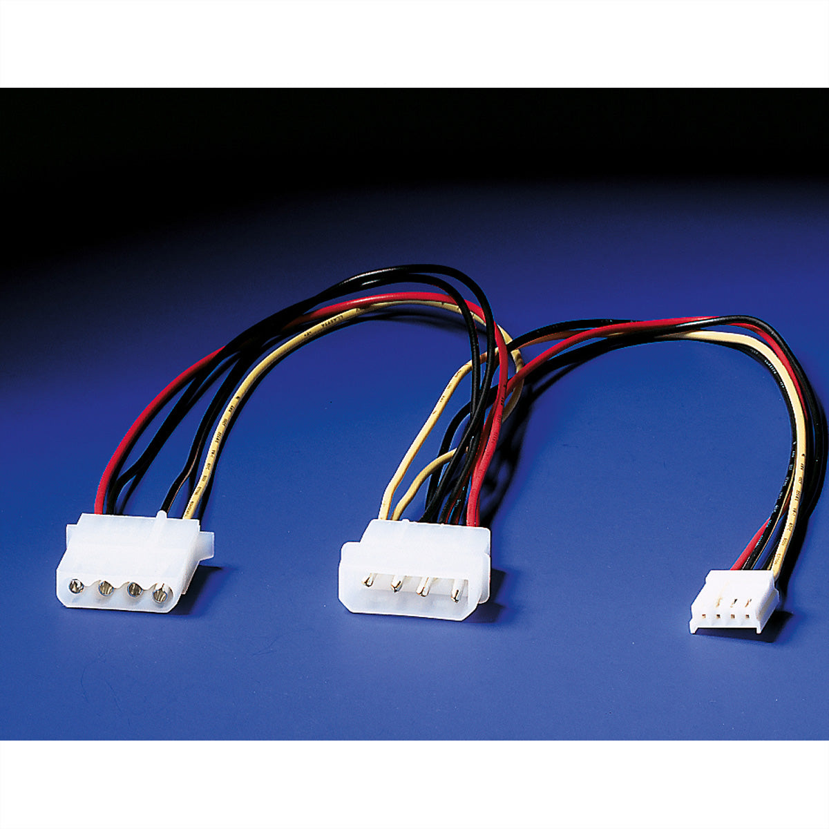ROLINE Y-Stromkabel – Molex 4-poliger Stecker – 2× Molex 4-polige Buchse, 0,3 m, mehrfarbig