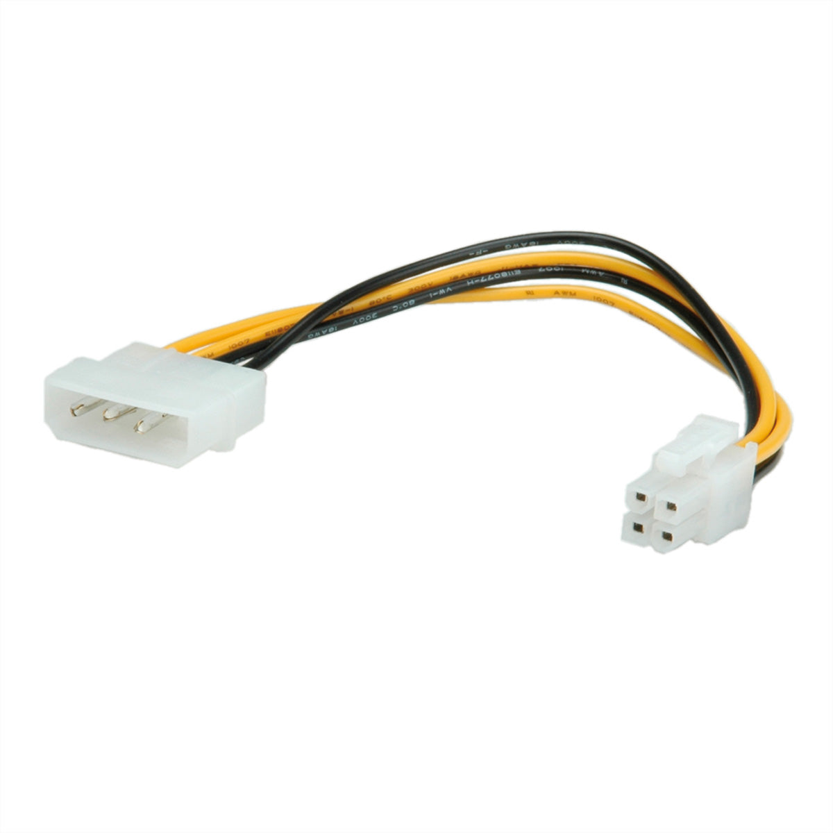 ROLINE Internes Stromkabel – Molex 4-polig–ATX12V–P4 4-polig, 0,15 m, mehrfarbig