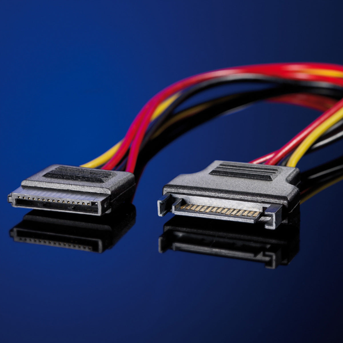 ROLINE SATA Stromkabel – SATA 15-Pin (Buchse)–SATA 15-Pin (Stecker), 0,3 m, mehrfarbig