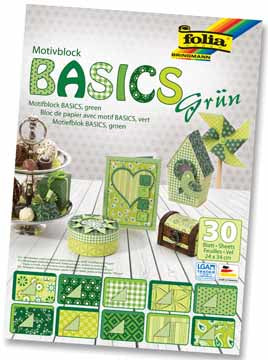 Folia Designpapierblock – Grün – 30 Blatt, Kunstpapier