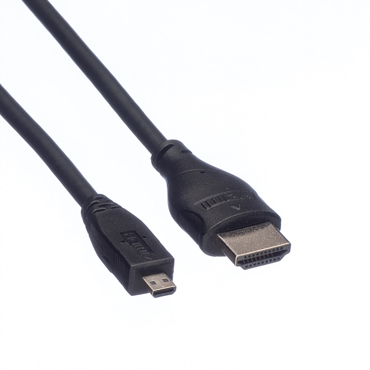 ROLINE Micro-HDMI auf HDMI Kabel High Speed – 4K 30 Hz – 2 m – ARC, Ethernet