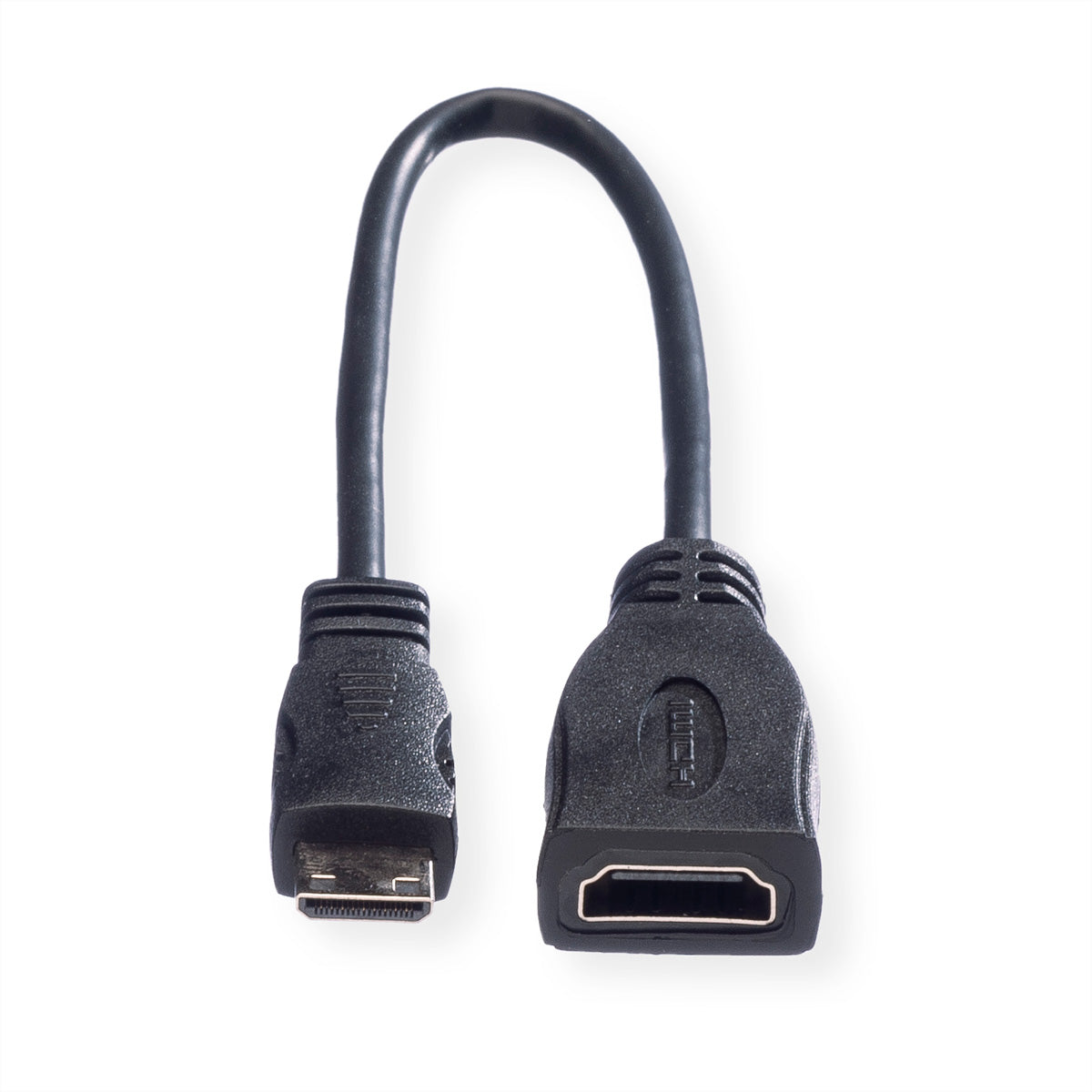 ROLINE Mini-HDMI auf HDMI Kabel – 4K 30 Hz – 0,15 m – Ethernet