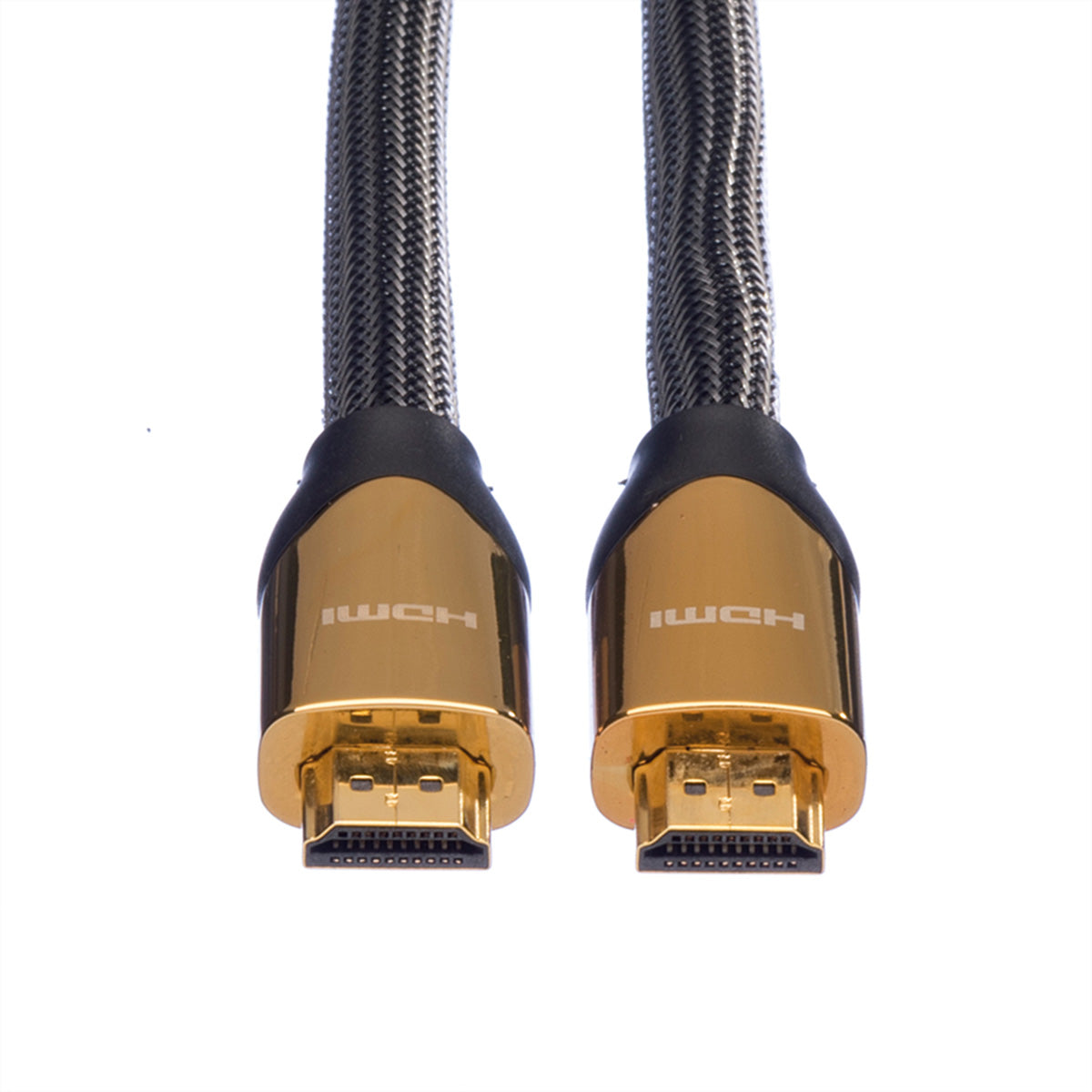 ROLINE HDMI Kabel HDMI 2.0 – 4K 60 Hz – 2 m – Ethernet – Schwarz/Gold