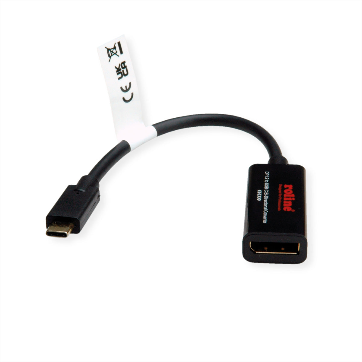 ROLINE USB-C auf DisplayPort Kabel DP 1.2 4K 60 Hz – 0,2 m – für MacBook, Notebook, PC