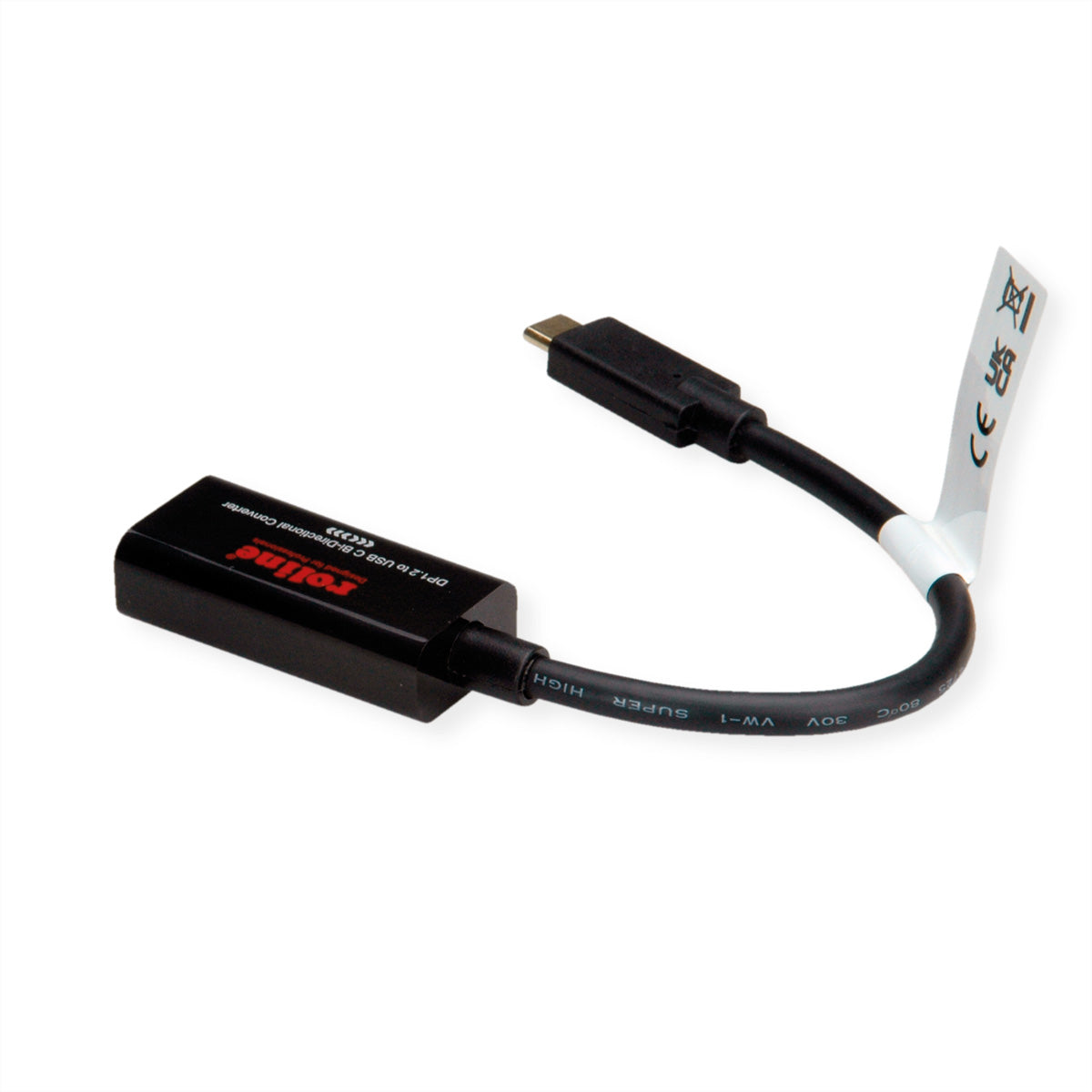 ROLINE USB-C auf DisplayPort Kabel DP 1.2 4K 60 Hz – 0,2 m – für MacBook, Notebook, PC