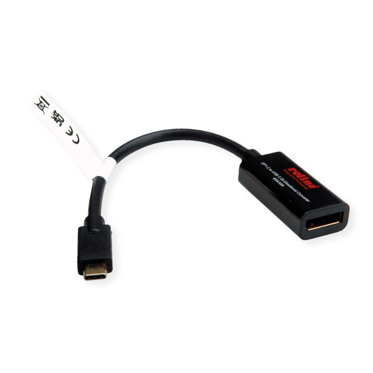 ROLINE USB-C auf DisplayPort Kabel DP 1.2 4K 60 Hz – 0,2 m – für MacBook, Notebook, PC