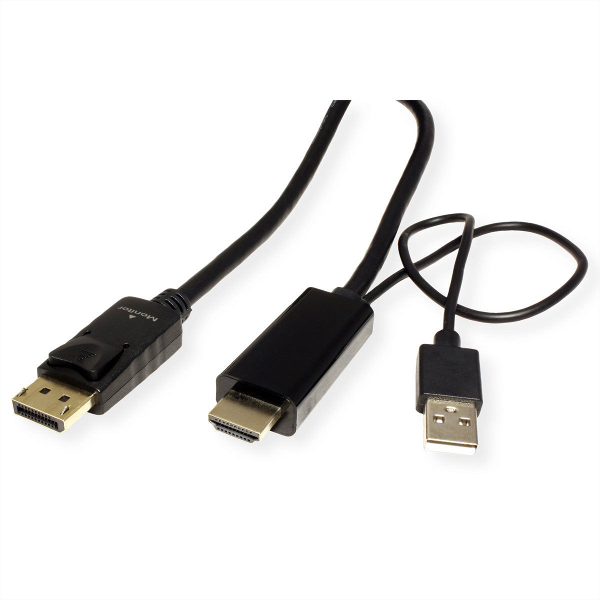 ROLINE HDMI auf DisplayPort Kabel DP 1.2 4K 60 Hz – 2 m – für Geräte mit HDMI-Port
