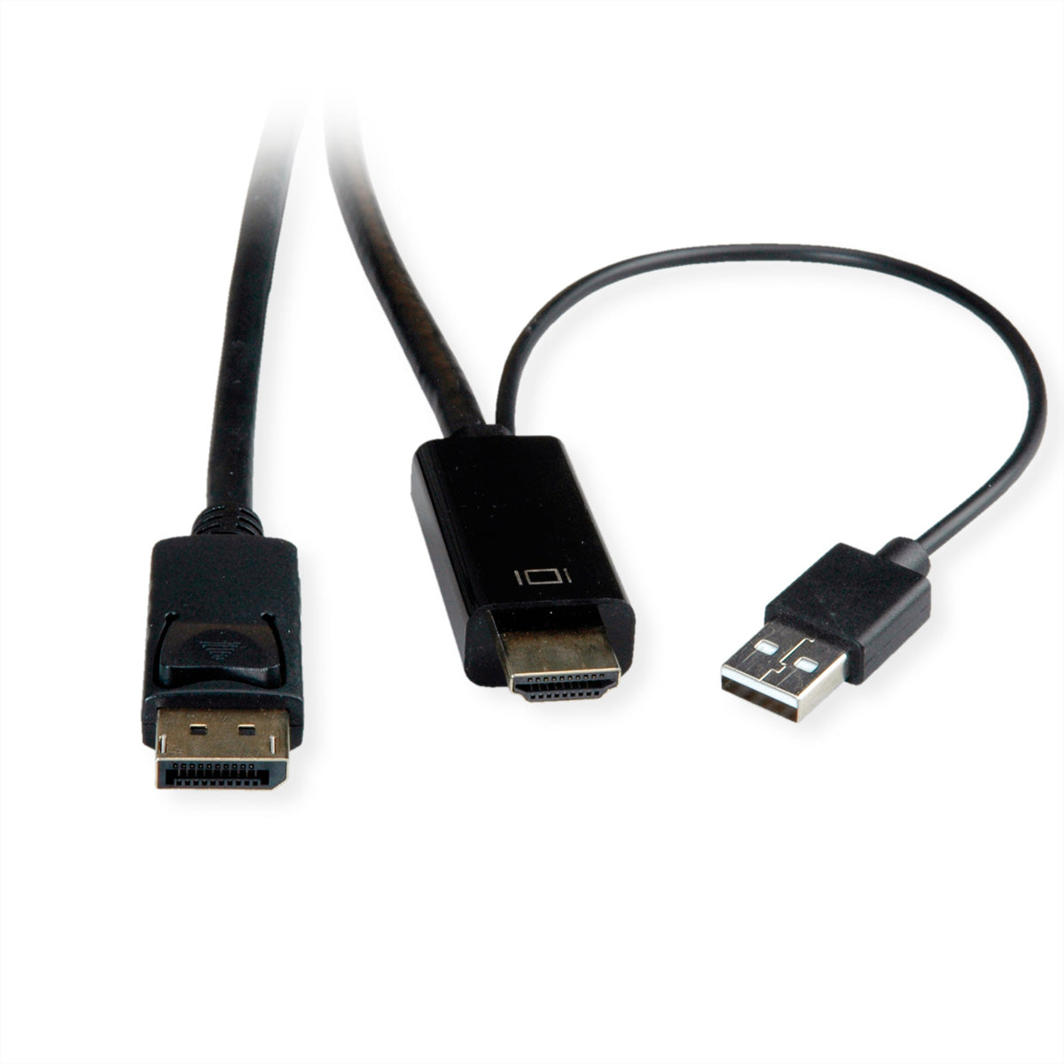 ROLINE HDMI auf DisplayPort Kabel DP 1.2 4K 60 Hz – 1 m – für Geräte mit HDMI-Port
