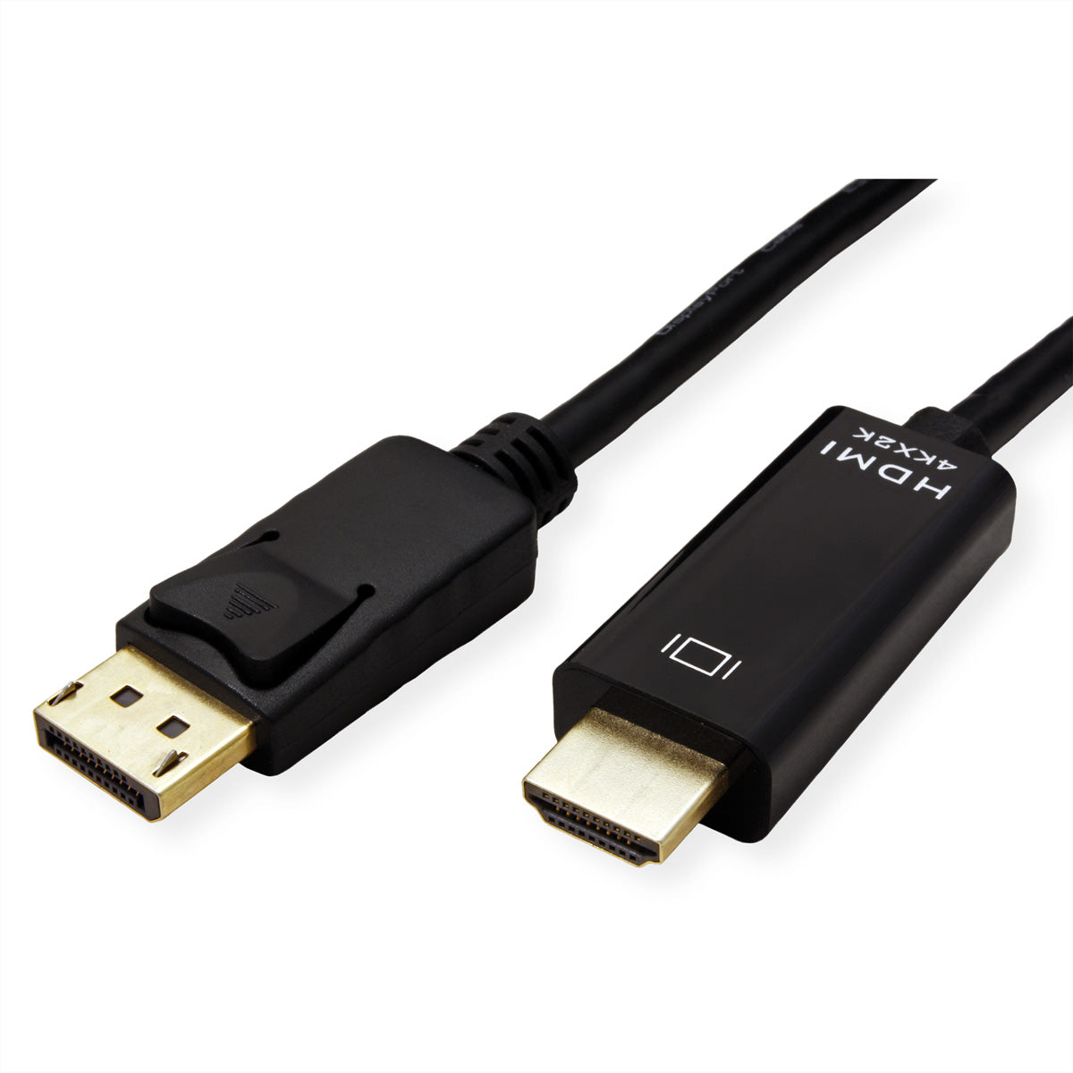 ROLINE DisplayPort auf HDMI Kabel DP 1.2 4K 60 Hz – 3 m – verriegelbar – für Geräte mit HDMI-Port