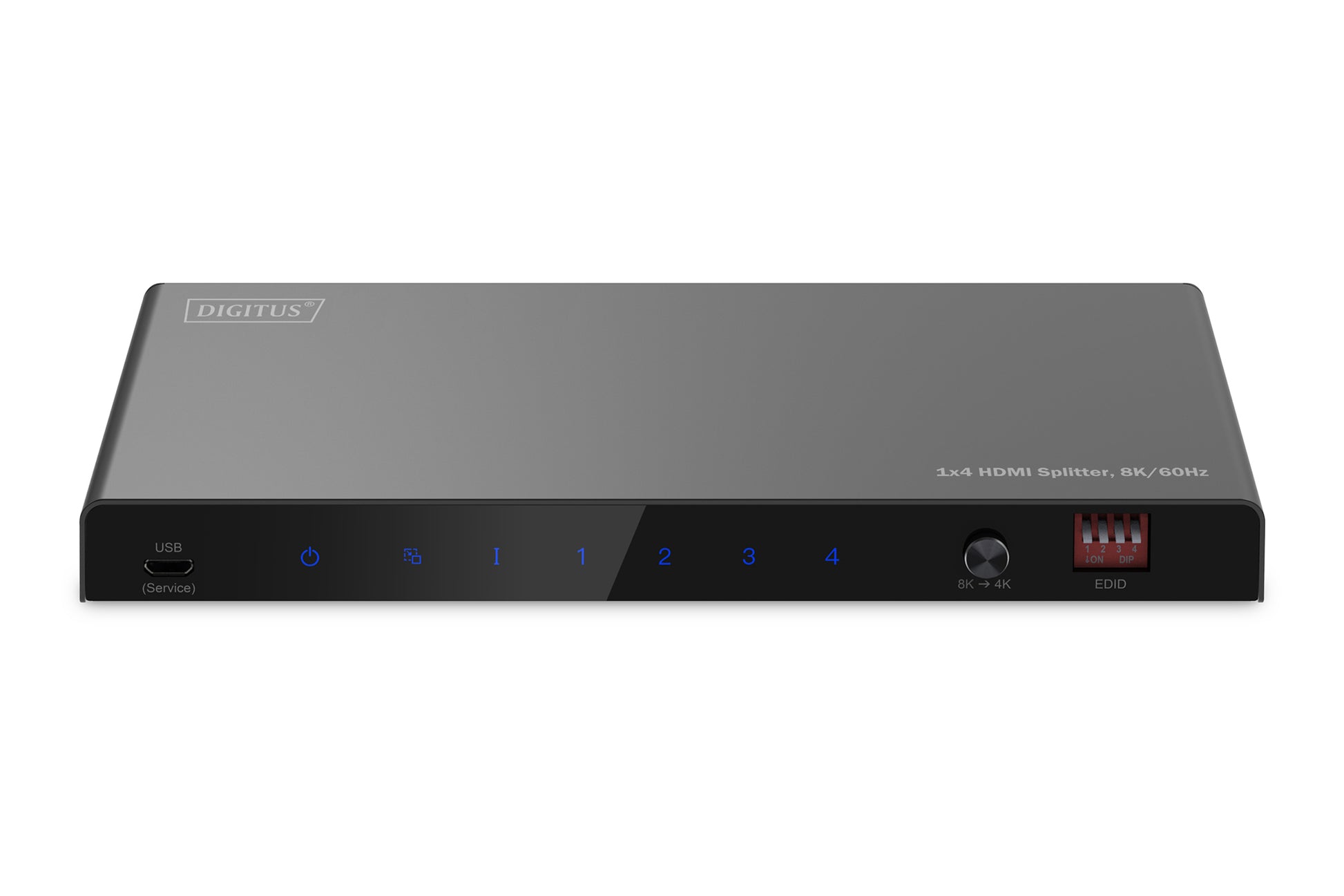 Digitus HDMI-Splitter 1×4 – 8K UHD, 60 Hz, HDMI 2.1 – Schwarz, Metall