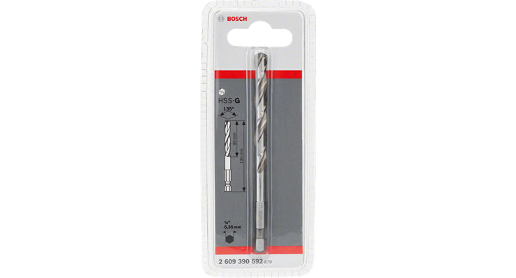Bosch Professioneller Zentrierbohrer 6,35 × 80 mm HSS Sechskantschaft – für Metall, Holz