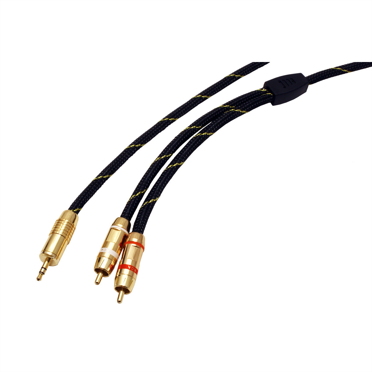 ROLINE 3,5-mm-auf-2×-Cinch-Adapterkabel – 3,5-mm-Klinke zu 2× Cinch, Stecker zu Stecker – 10 m, vergoldete Stecker