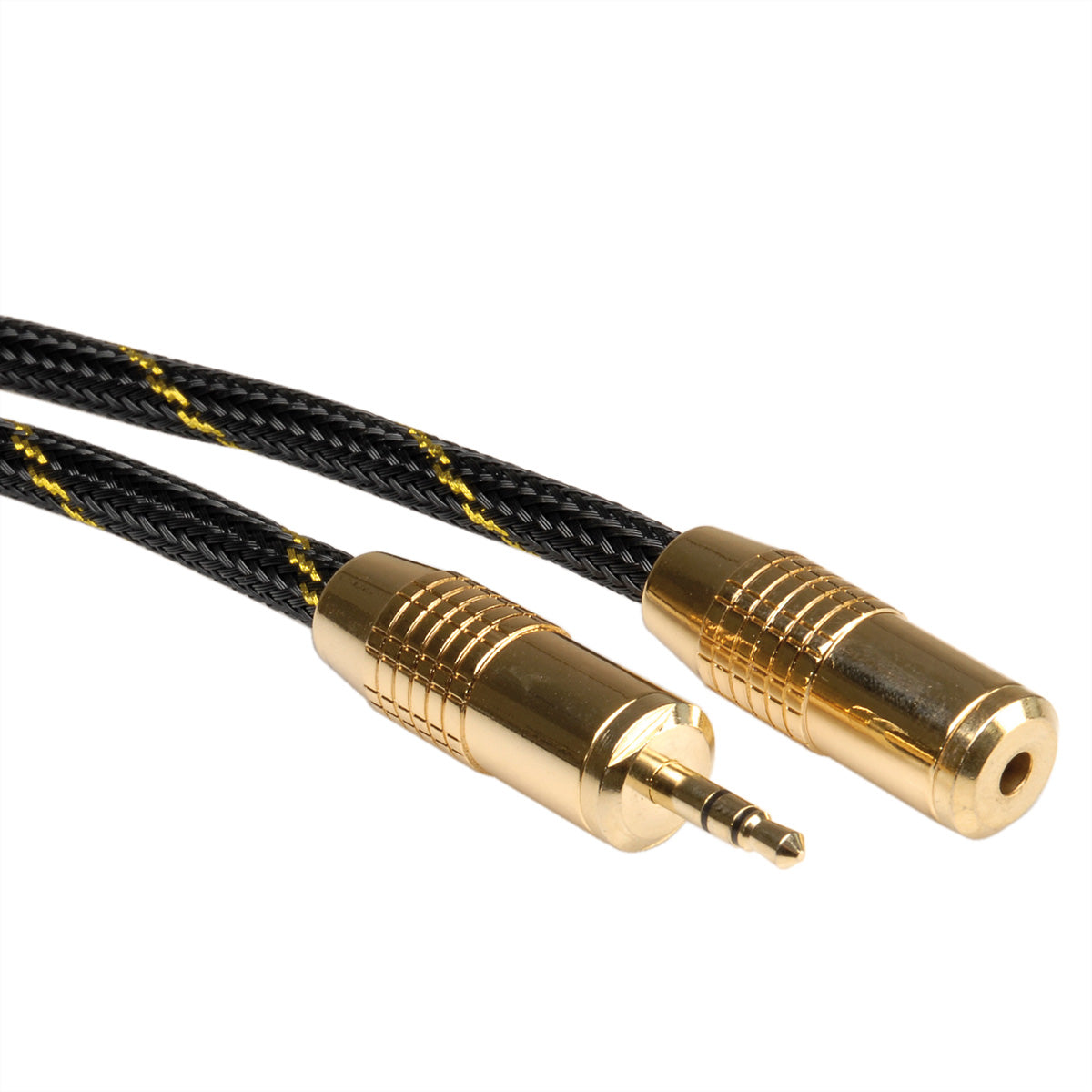 ROLINE 3,5-mm-Klinken-Verlängerung – Stecker zu Buchse – 10 m, 3-polig, vergoldeter Stecker
