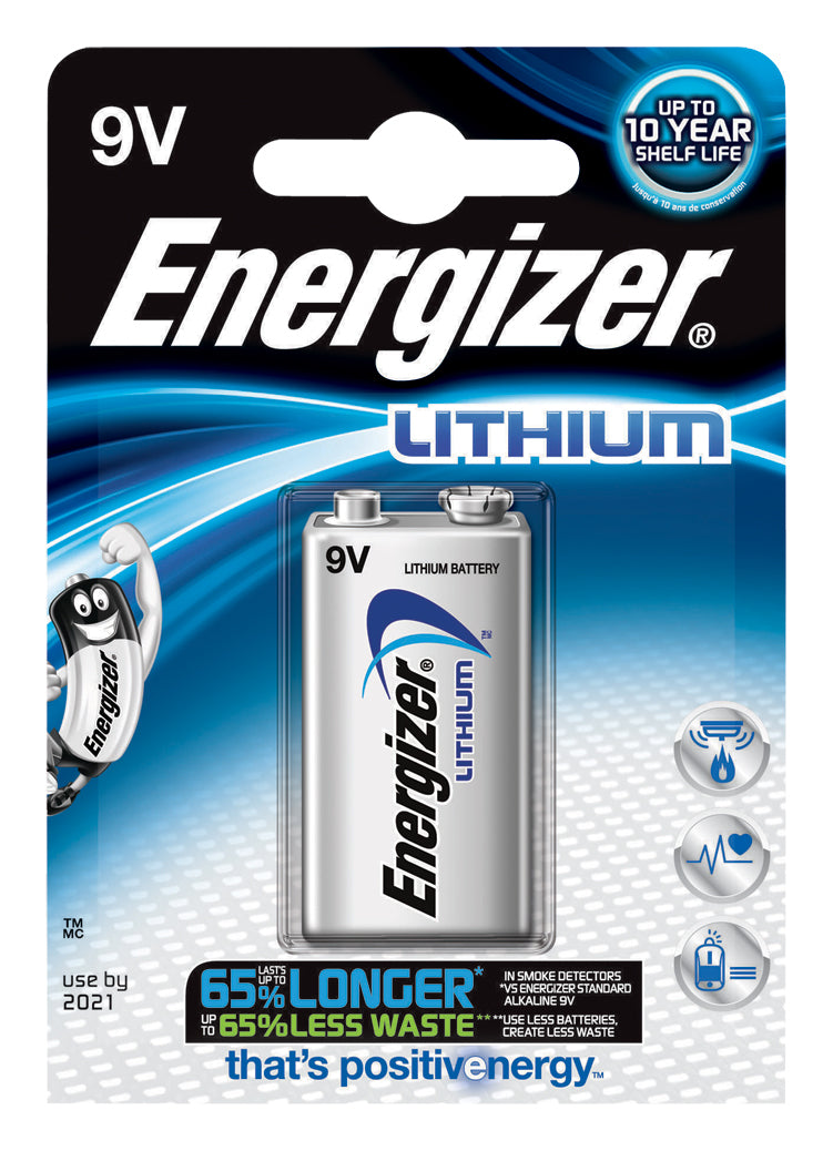 Energizer 9V Batterie, Lithium-Mangandioxid – 1 Stk.
