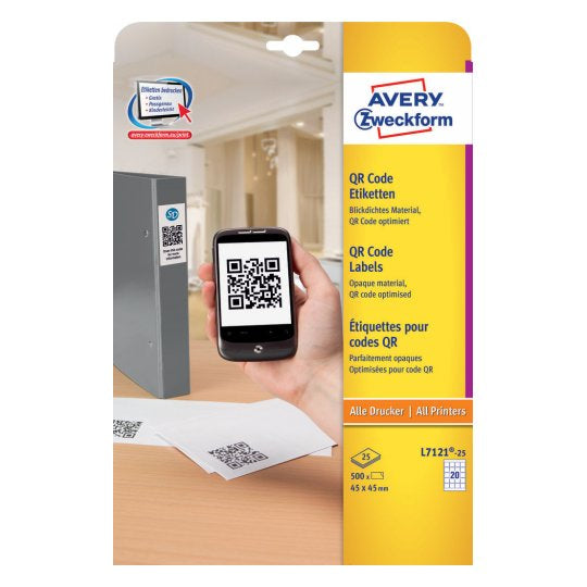 Avery L7121-25 Schuletiketten – permanent haftend