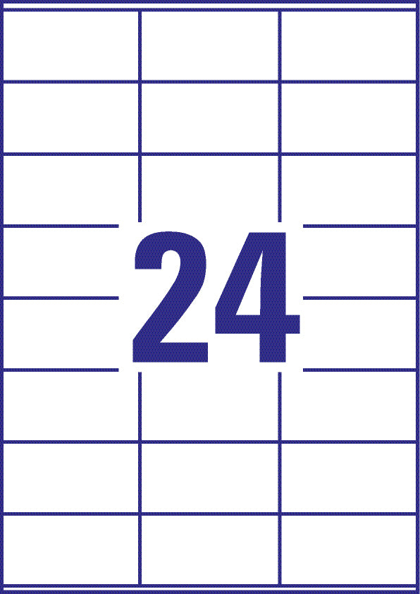 Avery 6122 – Etiketten A4 70 × 36 mm – permanent haftend – Laser/Inkjet – 10 pro Blatt, 24 Blätter