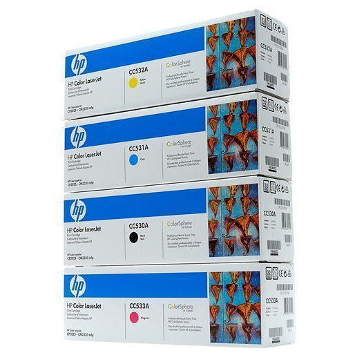 HP Toner-Multipack CC530A-CC533A – BK/C/M/Y, 3500 Seiten – für HP Color LaserJet CP2025/CP2125 DN