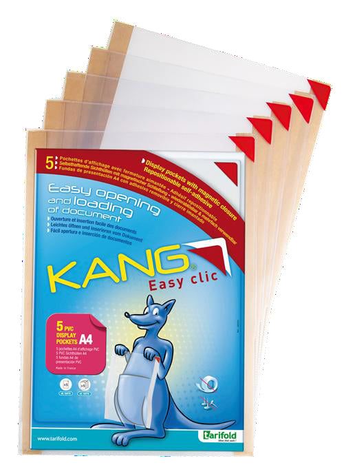 Tarifold Easy Click Hängesichttafel – A4, weiss, PVC, Aufnahmekapazität 10 Blatt – 5 Stk