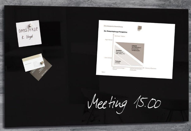 Sigel Whiteboard – 78 × 48 cm, Glas, magnetisch, Wandmontage, inkl. Magnete, Montagesatz