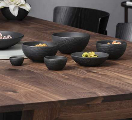 Villeroy & Boch Dessertschale – Porzellan, Schwarz, Rund, 6 Stück