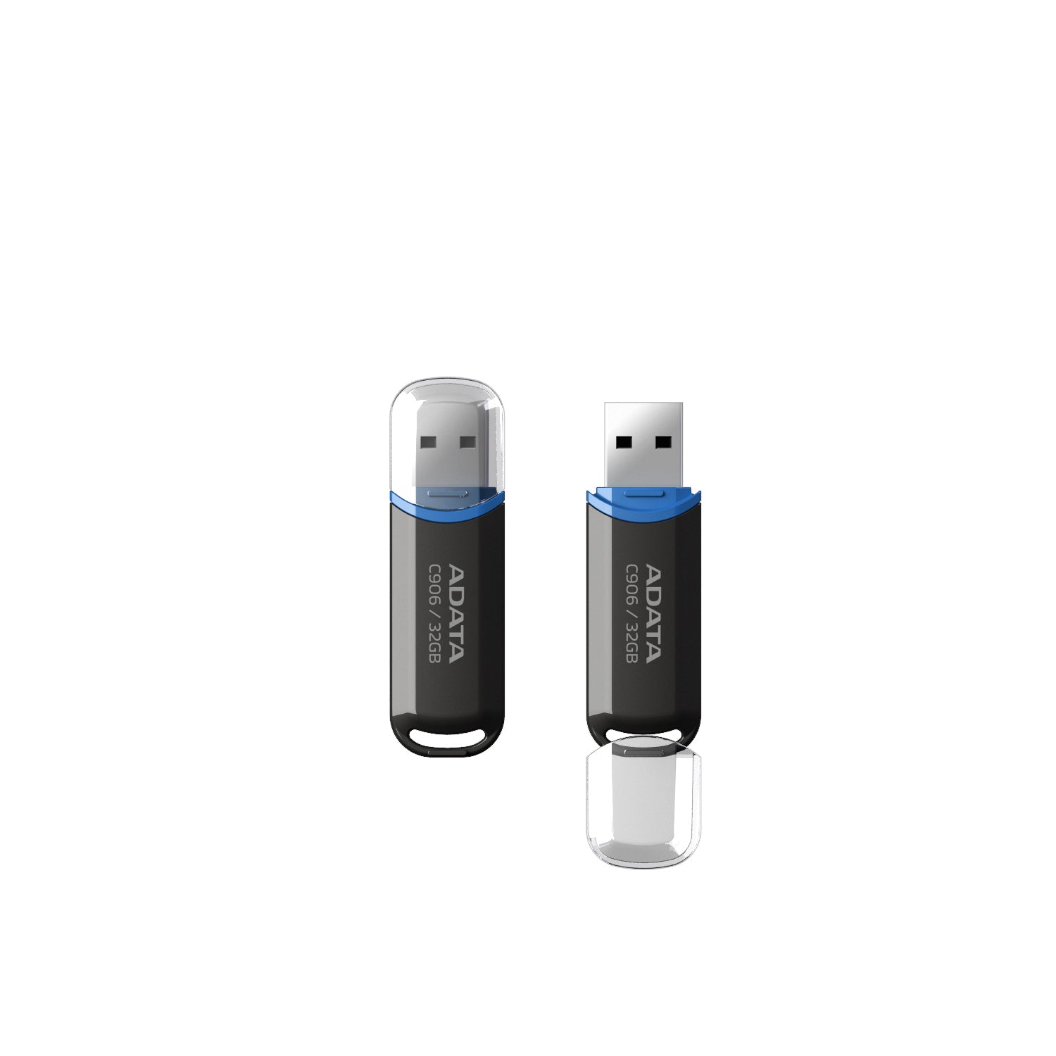 ADATA C906 – 32 GB, USB 2.0 (USB Typ-A), schwarz, Kappe, 17,6 mm × 58 mm × 10,4 mm, 9 g