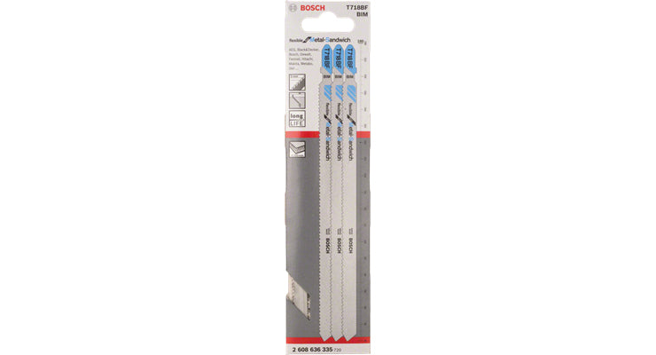 Bosch Professional T 718 BF Stichsägeblatt 180 mm Bimetall – für Metall – 3 Stk