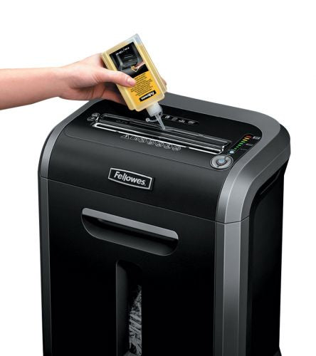 Fellowes Aktenvernichter, DIN P-4, Partikelschnitt 3,9 × 38 mm, 16 Blatt, 23 l, CDs/Kreditkarten