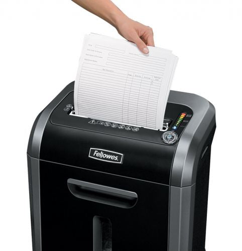 Fellowes Aktenvernichter, DIN P-4, Partikelschnitt 3,9 × 38 mm, 16 Blatt, 23 l, CDs/Kreditkarten
