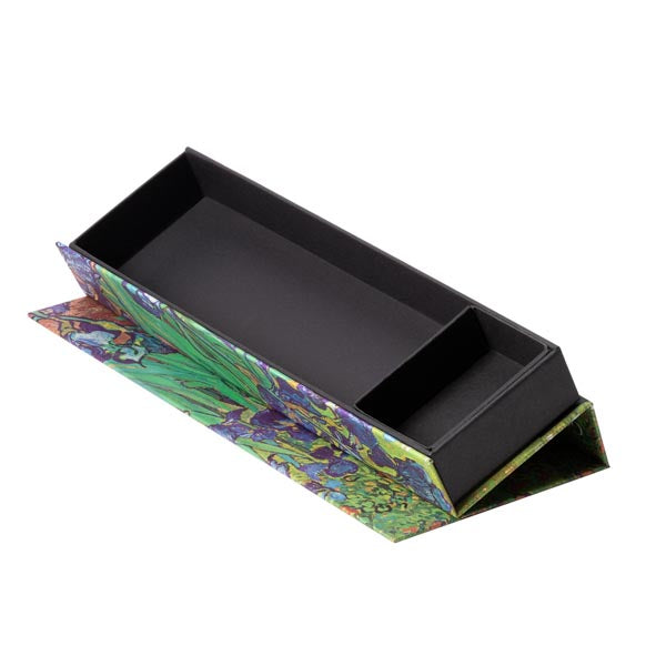Paperblanks Van Goghs Schwertlilien – Stiftebox (Hartschale), magnetisch, grün, Papier, 22 × 3 × 6,8 cm