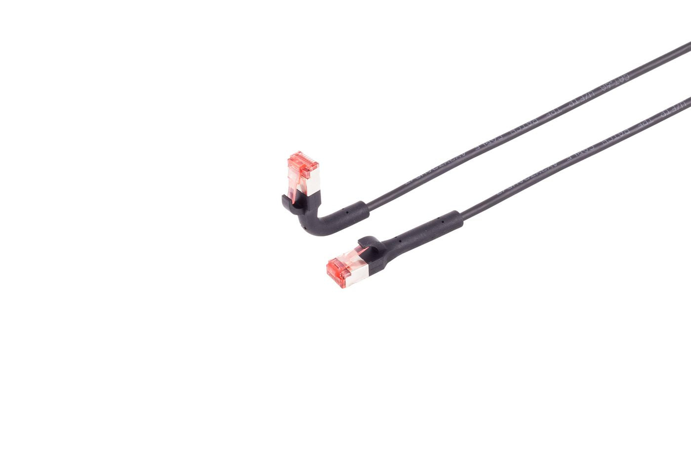 Lanview Patchkabel – LV-6AFTP-FLEX-ANG-10B, Cat6A U/FTP, RJ45 mit Knickschutz 10 m Schwarz
