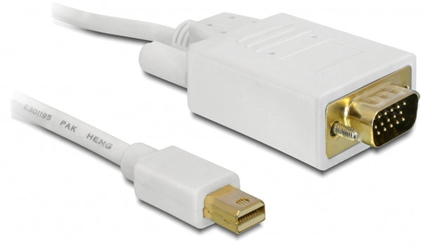 DeLOCK Mini DisplayPort auf VGA Kabel DP 1.1 1920×1200 60 Hz – 3 m – Weiss