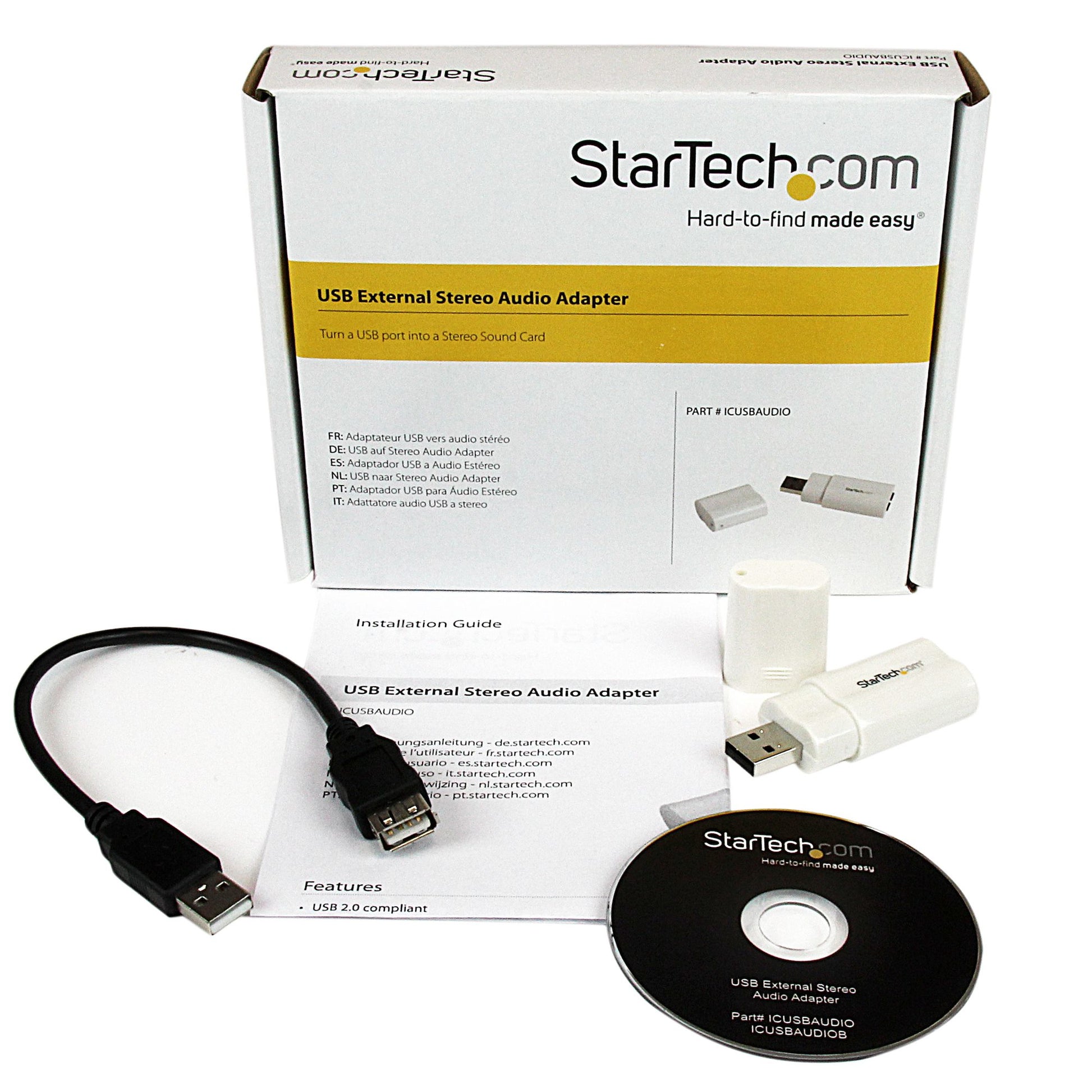 StarTech.com Externe USB-Soundkarte – USB, 3,5 mm Klinke/Mic – Weiss