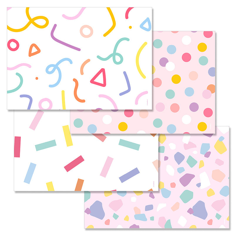 Trendform Tischset – Papier, Motiv Konfetti, 42 × 29,7 cm – 48 Stk.