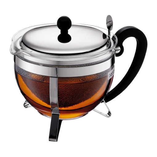 Bodum Chambord – Teezubereiter – 1,5 l – Borosilikatglas, mit Edelstahlfilter – schwarz
