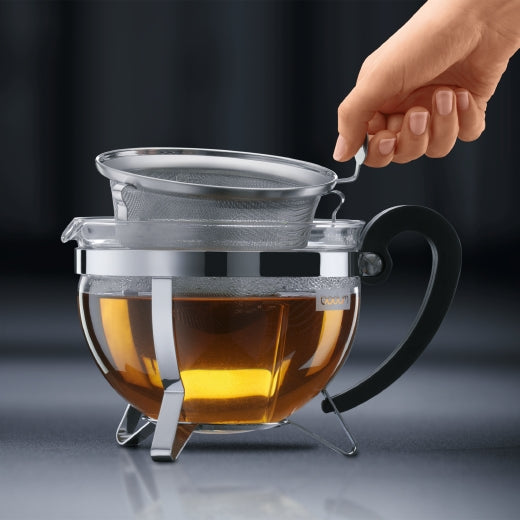 Bodum Chambord – Teezubereiter – 1 l – mit Edelstahlfilter – silber