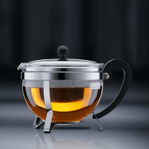 Bodum Chambord – Teezubereiter – 1 l – mit Edelstahlfilter – silber