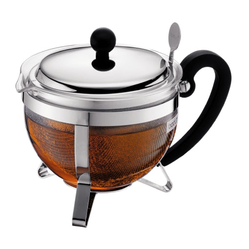 Bodum Chambord – Teezubereiter – 1 l – mit Edelstahlfilter – silber