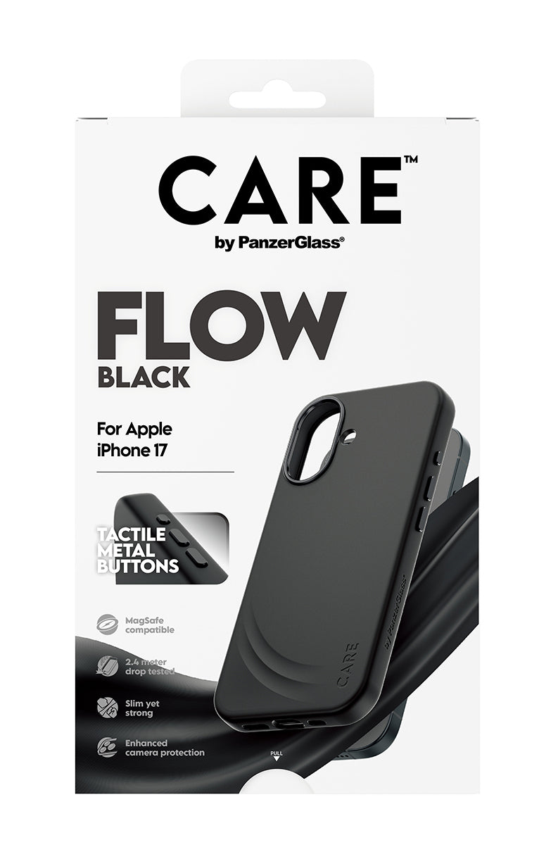 PanzerGlass Backcover FLOW – für Apple iPhone 17 – schwarz – Silikon – MagSafe-kompatibel, stossfest