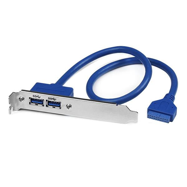 StarTech.com Adapter IDC zu USB-A – 2× USB-A, USB 3.2 Gen 1 (5 Gbit/s), 0,5 m, Blau/Edelstahl