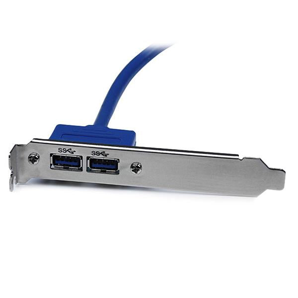 StarTech.com Adapter IDC zu USB-A – 2× USB-A, USB 3.2 Gen 1 (5 Gbit/s), 0,5 m, Blau/Edelstahl